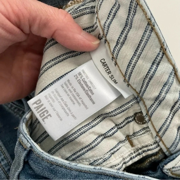 Paige Womens Carter Slim Jeans Size 26 Mid Rise Distressed - Picture 5 of 10